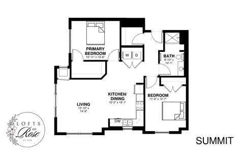 a floor plan of a house with a bedroom and a living room
